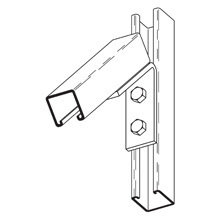 B368HDG Closed Angle, 4 Holes, 4-3/8 in L, 45 deg Bend, Steel
