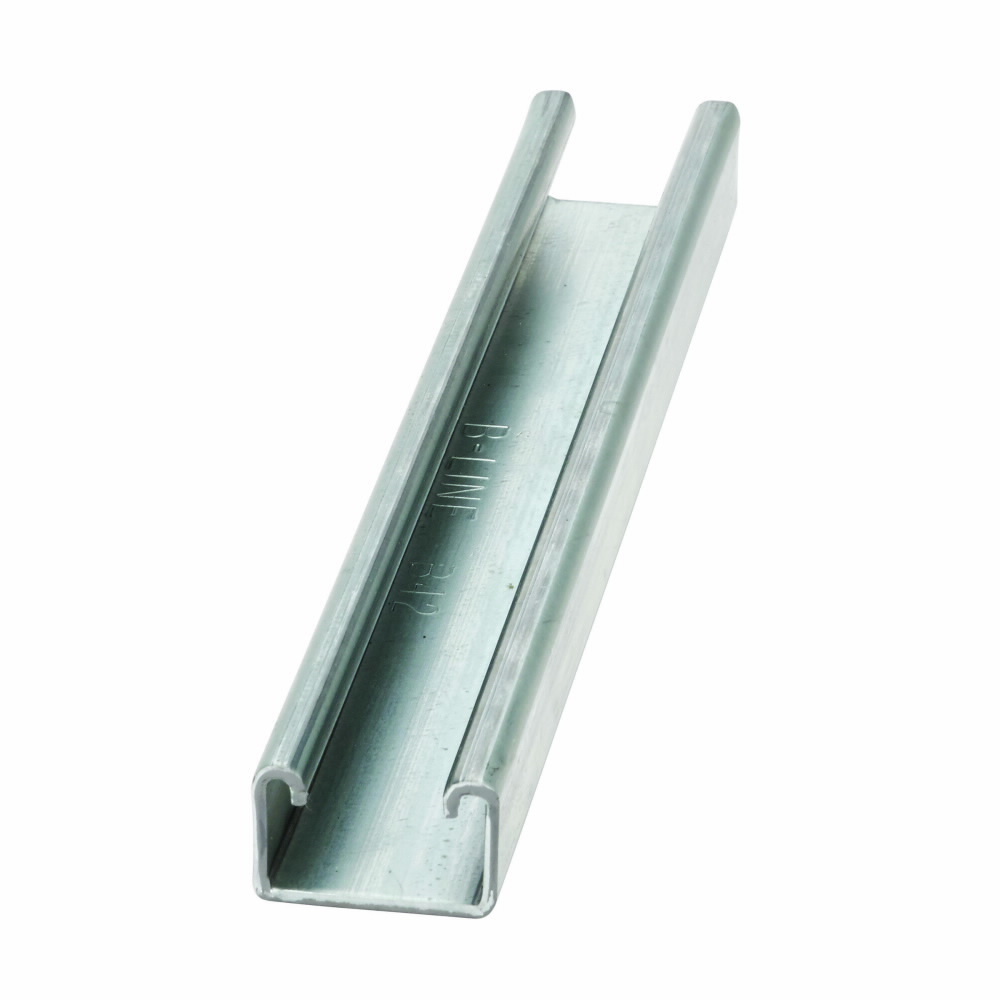 B42-120HDG Bolted Framing Channel, 10 ft L 1-5/8 in W 1 in D 12 ga THK, Cold Formed Low Carbon Steel, Hot Dipped Galvanized, Domestic