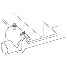 B422-3/4HDG Right Angle Beam Clamp, 3/4 in Conduit, 300 lb Load, Steel, Hot Dipped Galvanized