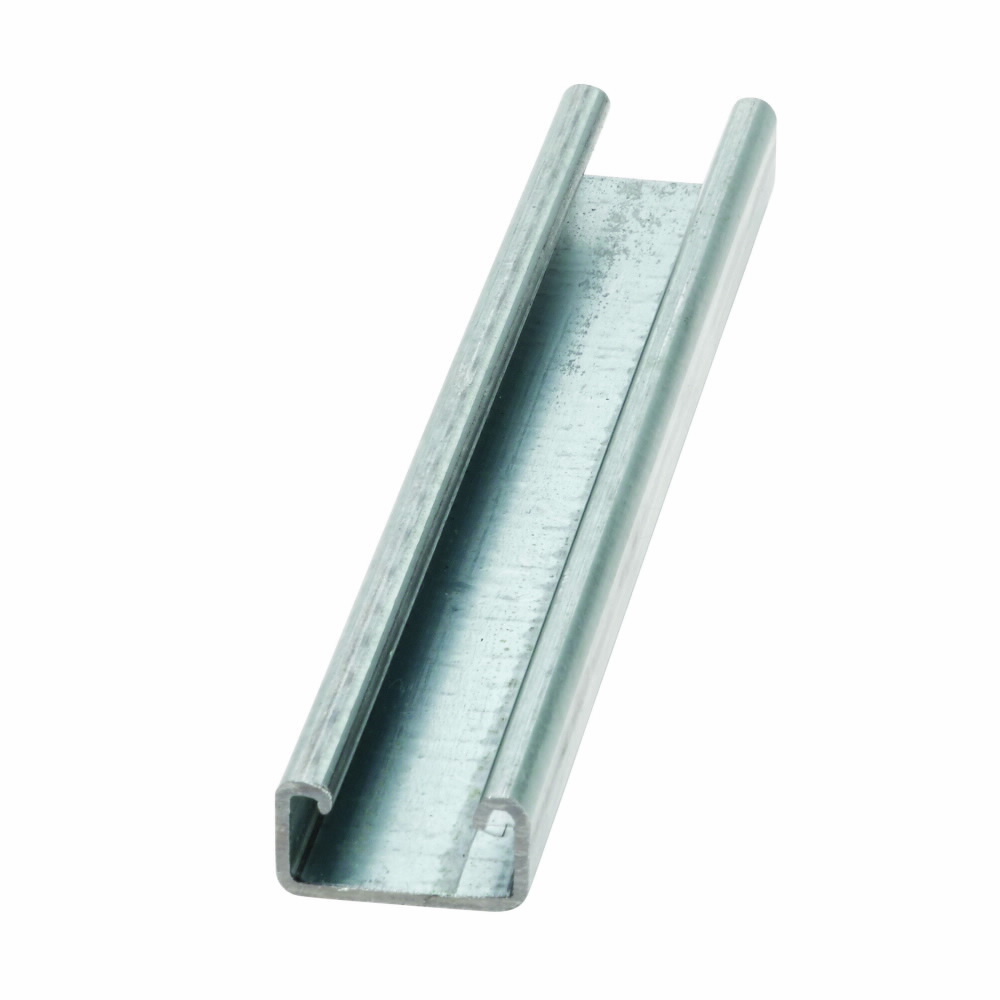 B52-120 HDG Solid Strut Channel, 10 ft x 1-5/8 inch x 13/16 inch, Hot-dipped Galvanized Steel, 12 Gauge