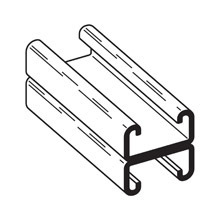 B52A-120HDG B52 Back to Back Single Metal Framing Channel, 10 ft L 1-5/8 in W 13/16 in D 12 ga THK, ASTM A123 Cold Formed Low Carbon Steel, Hot-Dipped Galvanized
