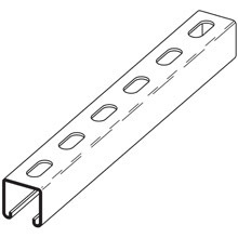 B54SH-240SS4 Slotted Single Metal Framing Channel, 20 ft L 1-5/8 in W 13/16 in D 14 ga THK, ASTM A240 304 Stainless Steel, 304 Stainless Steel, Domestic