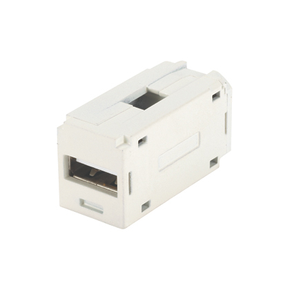 CMUSBAAIG Mini-Com 1-Position Single Space USB 2.0 Coupler Module, Female A x Female A Connector, 1 Port, Coupler Termination, Snap-Fit Mount, International Gray