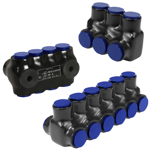 PBTS-3-3/0-F NIMBUS4FLEX Type PBTF 1-Side Entry 3-Port Dual Rated Insulated Flexible Multi-Tap Connector, Aluminum/Copper Conductor, Aluminum