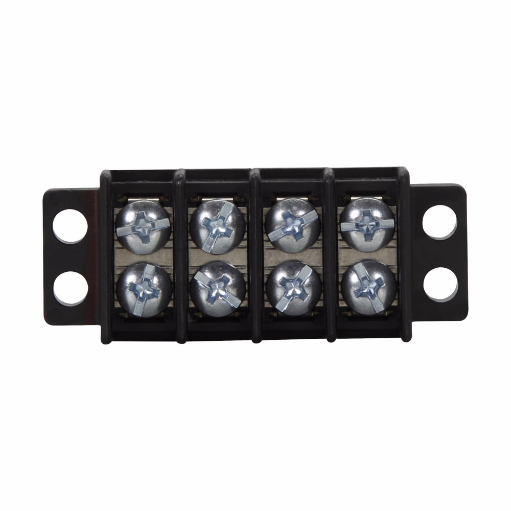 TB100-04SP Double Row Terminal Block, 300 V, 30 A, 22 to 14 AWG Wire, 4 Poles, Panel Mount