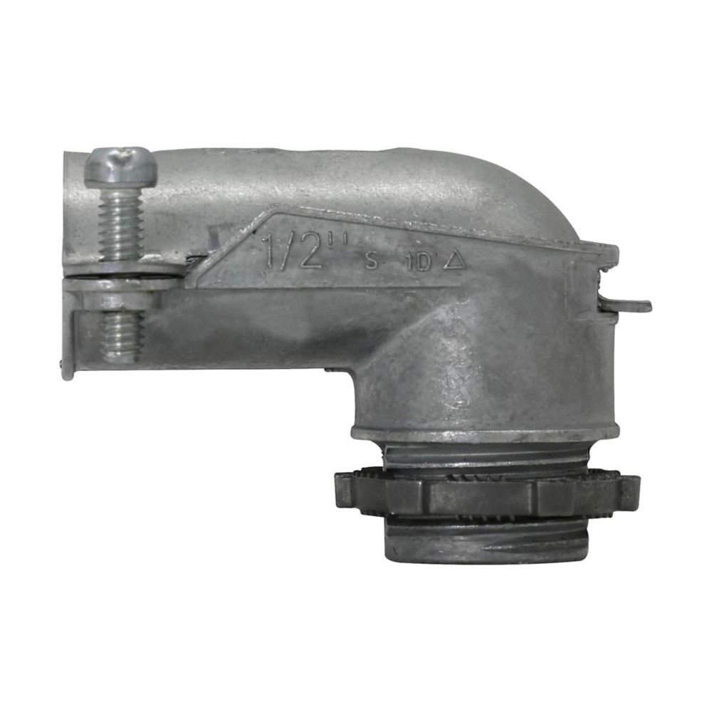 739DC Non-Insulated Squeeze Conduit Connector, 1 in Trade, 90 deg, Die Cast Zinc, Zinc Plated