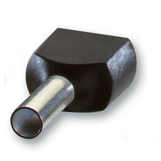 F8007 Sta-Kon F Series Insulated Wire Ferrule, 16 AWG Stranded Copper Conductor, 0.787 in L, Copper, Black