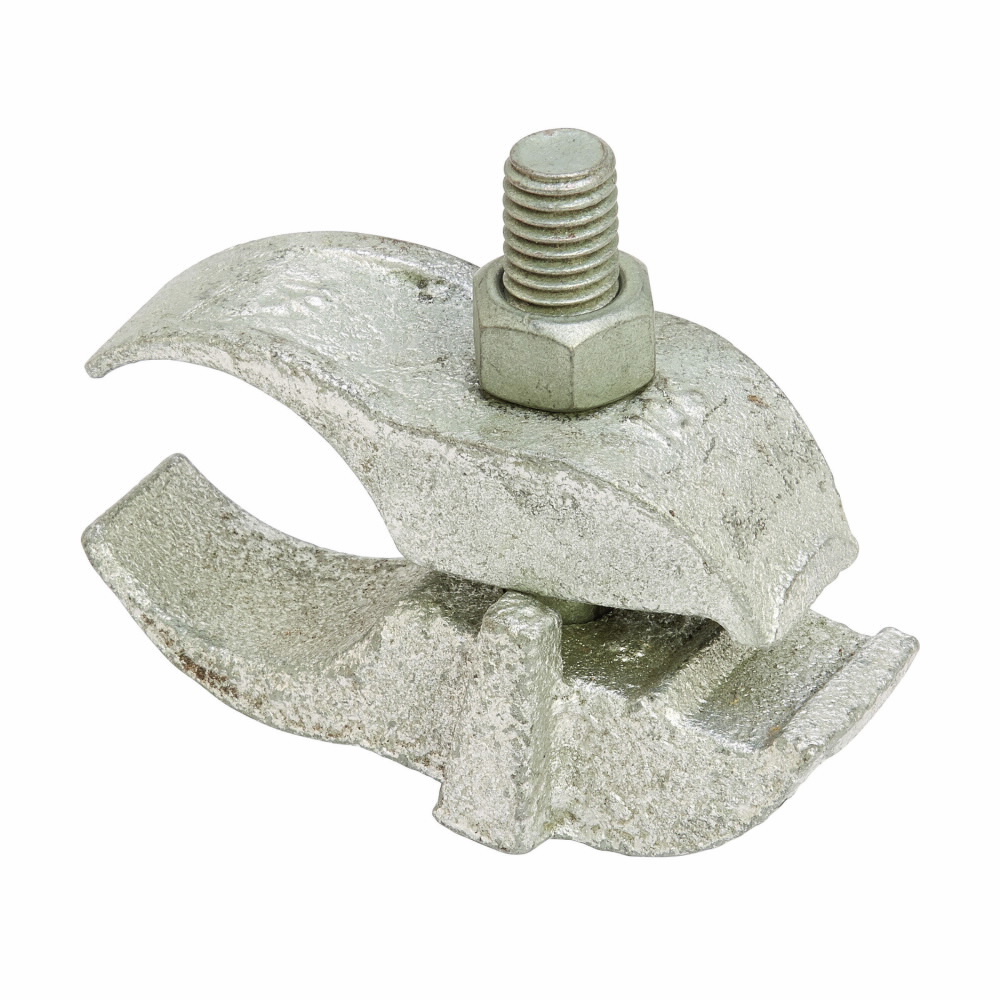 B670-3/4HDG Parallel Pipe Clamp With Hardware, 3/4 in Rod, Malleable Iron, Hot Dipped Galvanized, Import