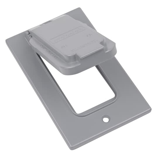 DCCGV-BR Red Dot Weatherproof Receptacle Cover, 4-9/16 in L x 2-13/16 in W, Die-Cast Aluminum