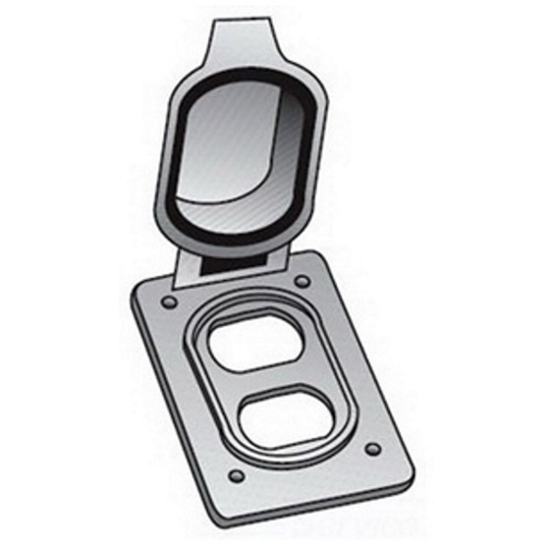 FS-1-WDCA Device Box Cover, 6.8 in L x 5 in W x 0.8 in D, Duplex Receptacle Cover, Aluminum