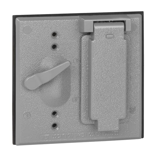 2CCTD Red Dot Dry-Tite Weatherproof Receptacle Cover, Die Cast Aluminum