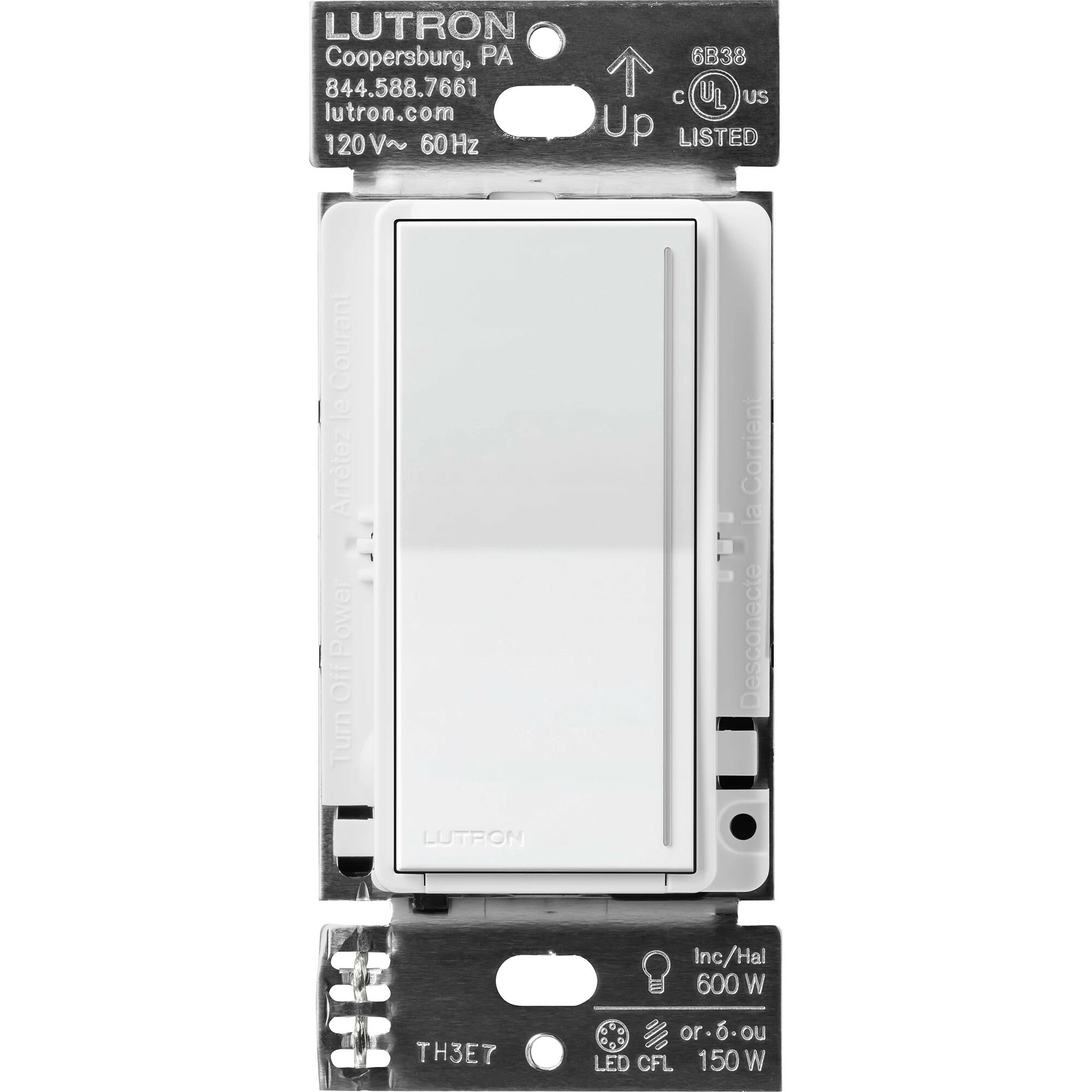 STCL-153MRH-WH Sunnata LED+ Dimmer Switch and Accessory Switch, 3-Way Kit, 150W LED, No Neutral Required,120V, White