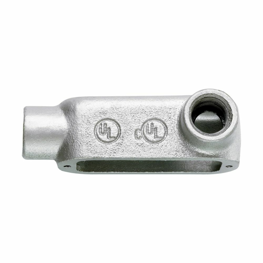 LR150MCG Condulet SnapPack Type LR Conduit Outlet Body, 1-1/2 in Hub, 5 Form, 35.3 cu-in Capacity, Malleable Iron, Aluminum Acrylic Painted/Electro-Galvanized