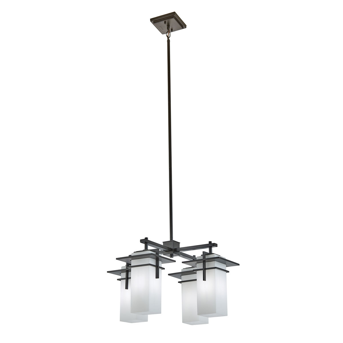 49638OZ 49638 Caterham Contemporary Chandelier, (4) A19 Lamp, 120 V AC, Olde Bronze Housing