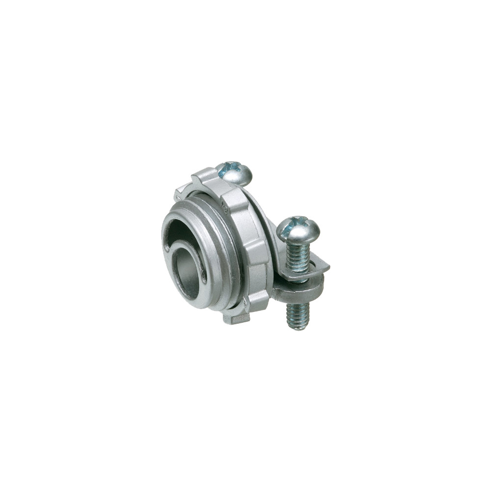 8409 Straight Cable Connector With 2.39 in Dia Round End Stop, 3 in Trade, 3 in Knockout, 2.42 to 3.07 in Cable Openings, Die Cast Zinc
