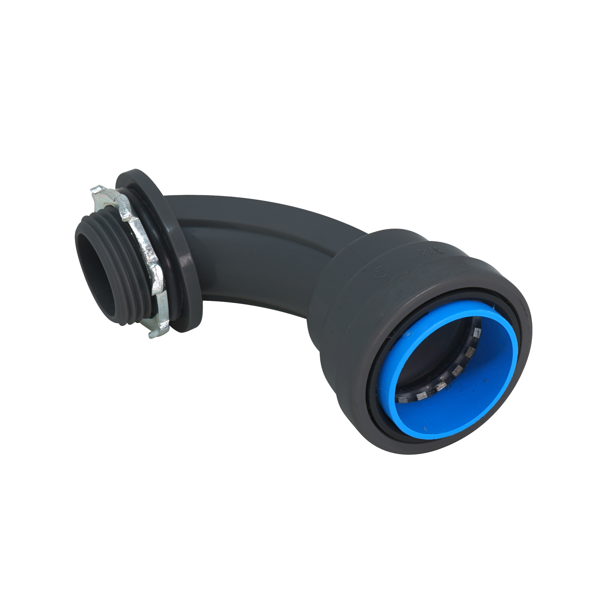 LTNM-90-075WT SIMpush Non-Metallic Liquid Tight Watertight Concrete Tight Elbow Connector With Removal Tool, 3/4 in Trade, 90 deg, PVC