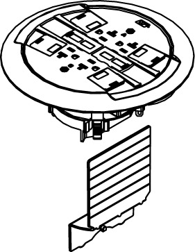 881RC4ATCAL Ratchet-Pro 881 Unassembled Floor Box Cover, PVC