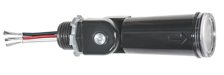 PCS900 Pencil Replacement Part Swivel Photocell, 120 V AC, 900 W Max HID, 1700 W Max Tungsten, Incandescent Lamp, For Use With Floodlight, Black