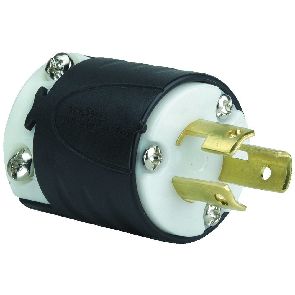 PSL615P 15 Amp NEMA L615 Plug - Black Back, White Front Body