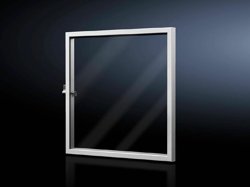2731010 Viewing Window, 537 mm W x 537 mm H, 60 mm W x 60 mm H Cut Out, For Use With AX Series 1010.000, 1054.000, 1060.000 and 1360.000 Compact Enclosures, Aluminum Frame/Acrylic Glass Panel, Natural Anodized