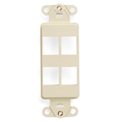 41644-T Decora QuickPort Multimedia Insert, 4 Ports, Fastened Mount, Light Almond
