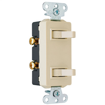 680LAG Sierraplex Double Grounding Decorator Combination Switch, 15 A, 120/277 V AC, 1 Poles