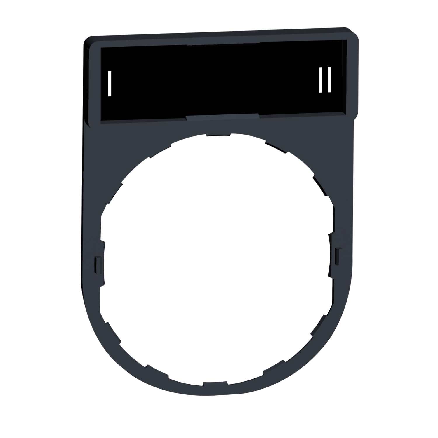 ZBY2179 Harmony Marked Legend Plate, 27 mm H x 8 mm W, Plastic, Black/Red Field