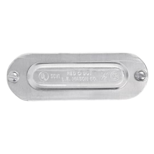 SCV-5 Red Dot Conduit Body Cover With Stainless Steel Screw, 2 in Hub, For Use With Series A and B Rigid/Aluminum Conduits Body, Stamped Aluminum, Natural