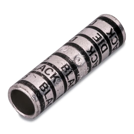 54809 Color-Keyed 2-Way Long Barrel Splice Connector, 1/0 AWG Copper Conductor, Die Code: 42, 2 in L, Copper