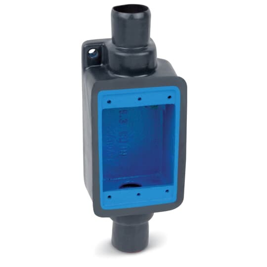 FDC2-G Ocal Type FDC Deep Style Feed-Through Device Box, Iron, 1 Gang, 2 Outlets, 2 Knockouts