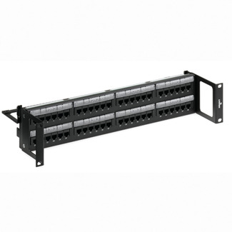 5G596-R48 GigaMax 2-RU Flat Universal Recessed Patch Panel, 48 Ports, CAT 5e, 26 to 22 AWG Terminal, Plastic/Steel