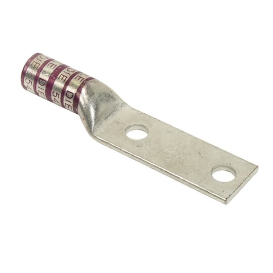54866BE Color-Keyed 54800 2-Hole Non-Insulated Compression Lug, 4/0 AWG Copper Conductor, Die Code: 54, 1/2 in Stud, Copper