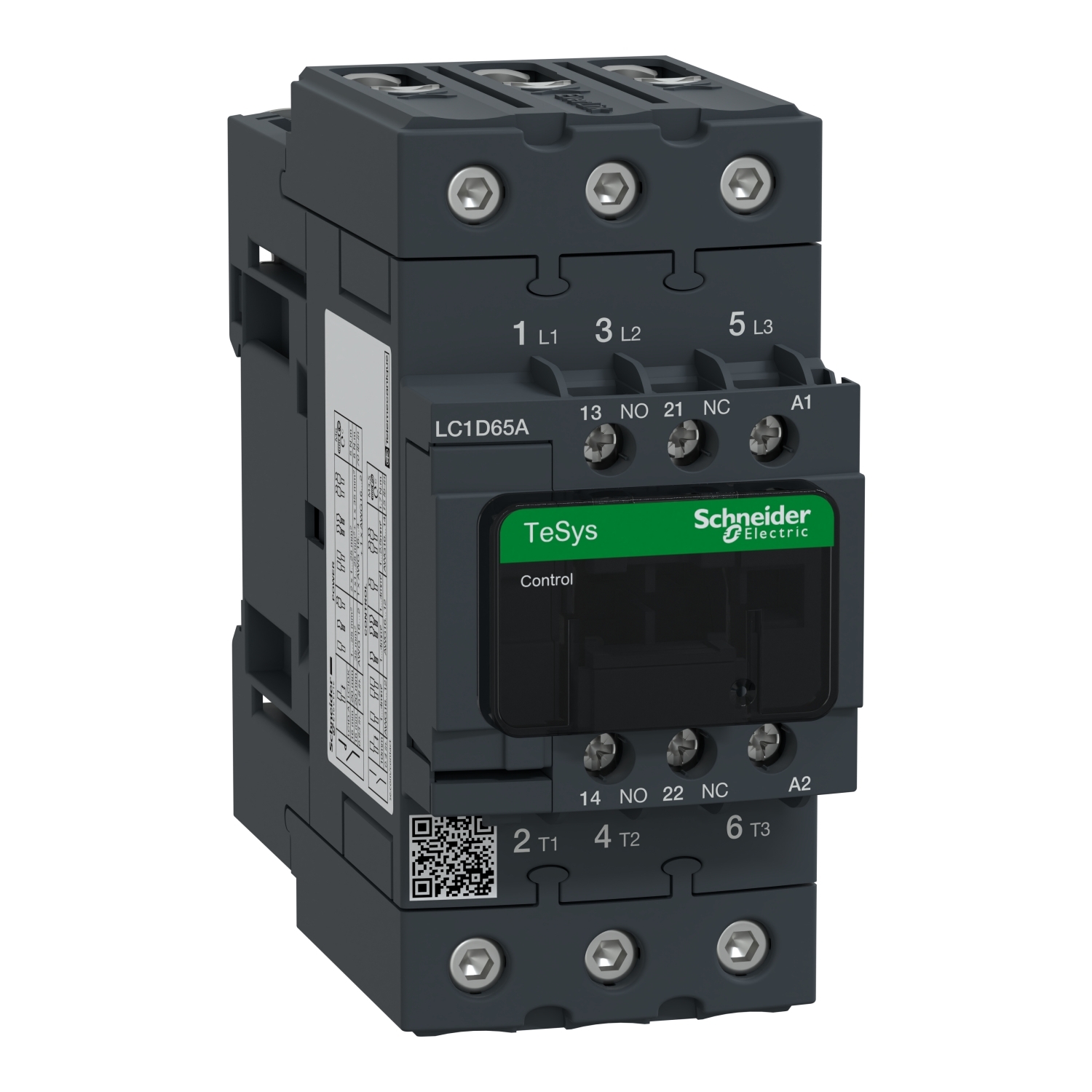 LC1D65AG7 LC1D D-Line Standard IEC Contactor, 120/690 V AC, 300 V DC V Coil, 65/80 A, 3NO Contact, 3 Poles