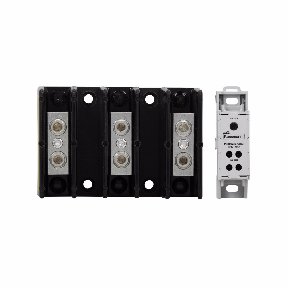 PDBFS504 Power Distribution Block, 600 V AC/DC, 760 A, 1 Pole, 6 AWG to 500 kcmil Wire, Aluminum