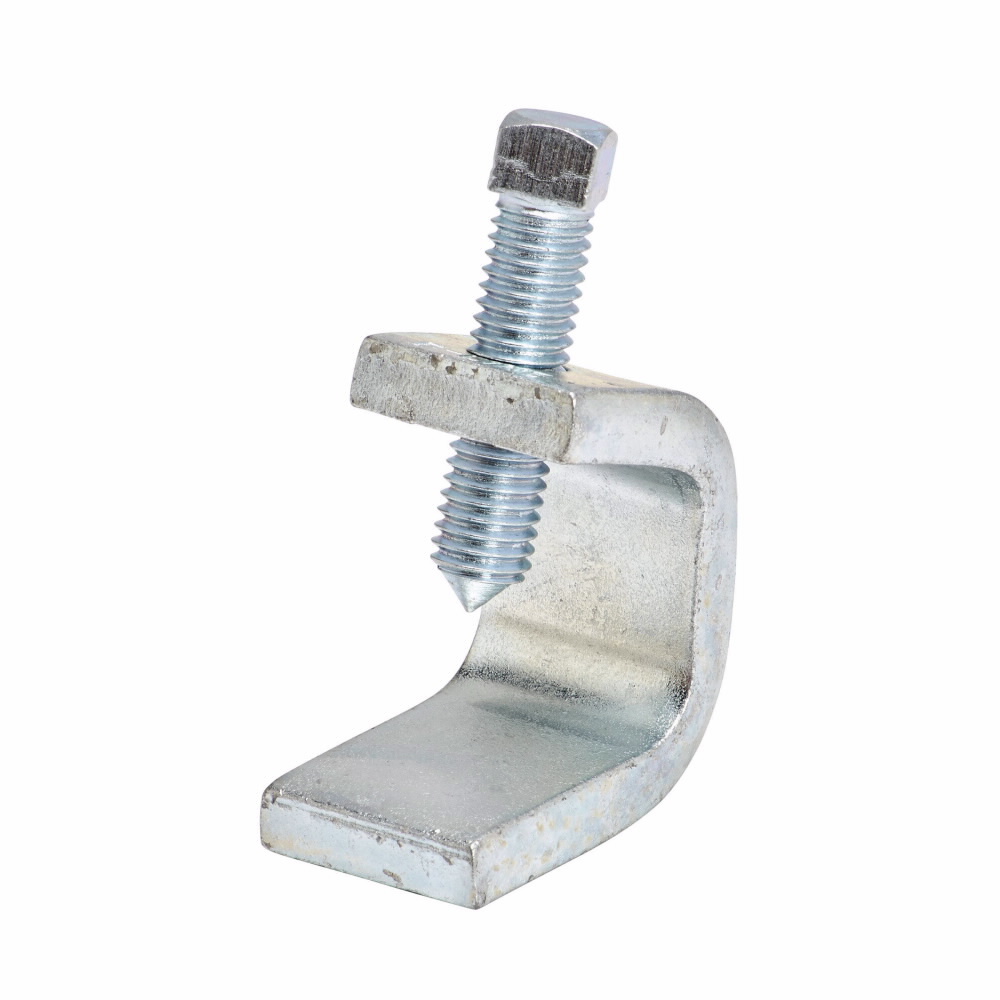 B212-3/8ZN I-Beam Clamp, 1-1/4 in W x 1-1/8 in THK Flange, 1000 lb Load, Low Carbon Steel