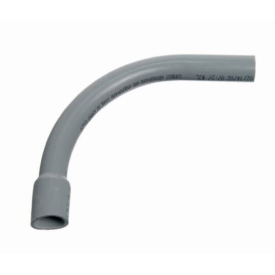 UA9FJB Carlon SCH 40 Bell End Special Radius Conduit Elbow, 2 in Trade, 90 deg, PVC