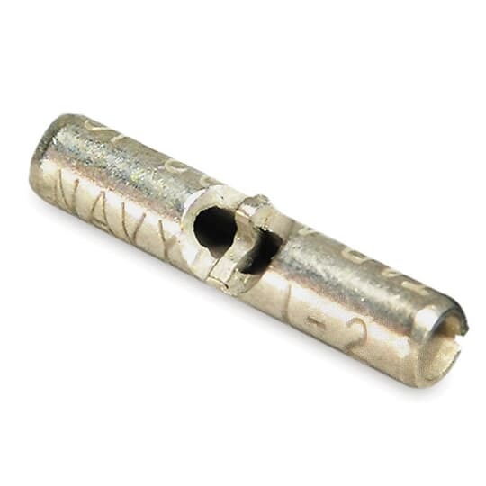 DD102 Sta-Kon Non-Insulated Butt Splice Connector, 9 to 7 AWG Conductor, 1.03 in L, Copper, Metallic