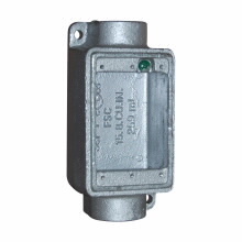 FSCM1 Condulet 2-Entry Shallow Device Box With Mounting Lug And Ground Screw, 1/2 in Trade, 1 Gang, Malleable Iron, Electro-Plated Zinc
