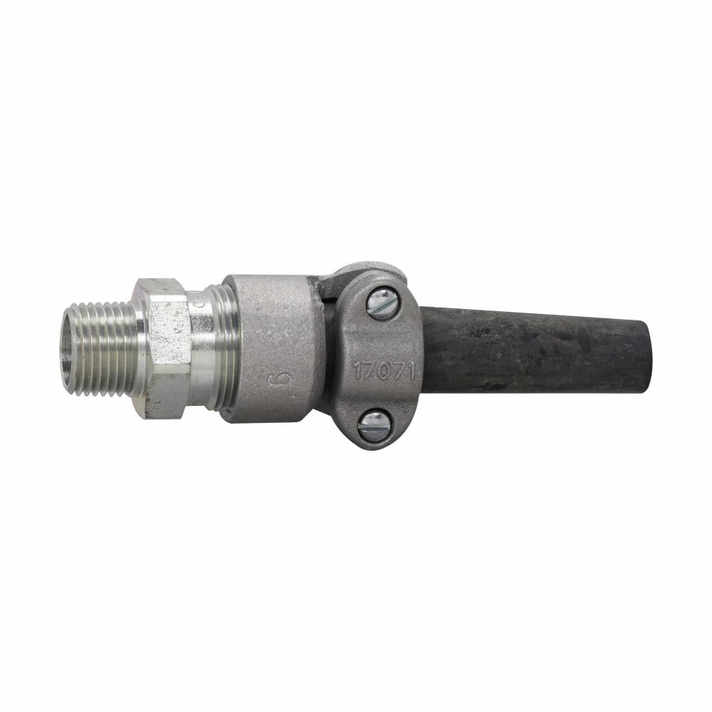 CGB1014 Liquidtight Portable Straight Cord Connector, 1/2 in Trade, 3/8 to 1/2 in Cable Openings, Steel, Electro-Plated Zinc/Chromate Coated
