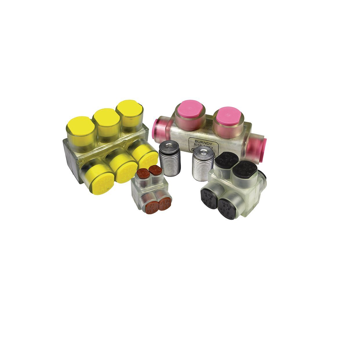 BISR1/0FX 2-Port Type BIBS In-Line Insulated Splice Reducer, 14 to 1/0 AWG, 14 to 1 AWG Aluminum/Copper/Stranded Conductor, Aluminum