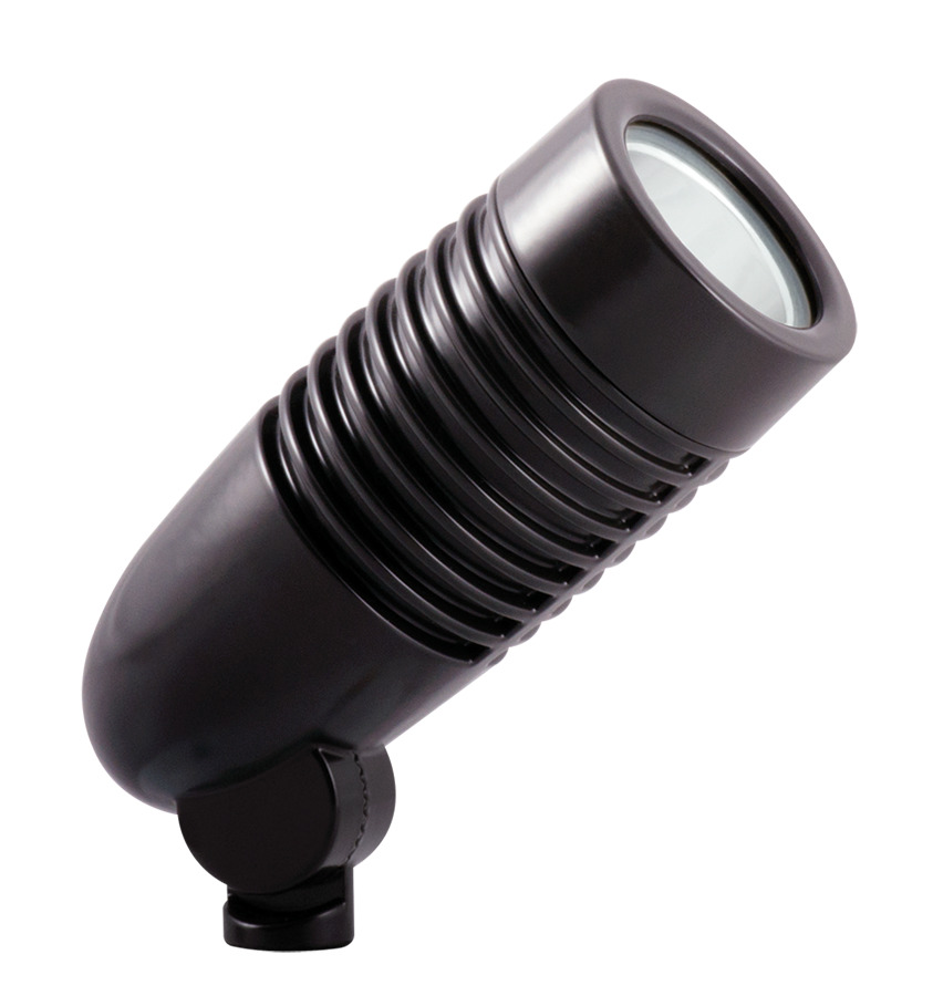 LFLED4LVA Low Voltage Landscape Flood Light, 5 W Fixture, 12 VAC, Bronze Housing