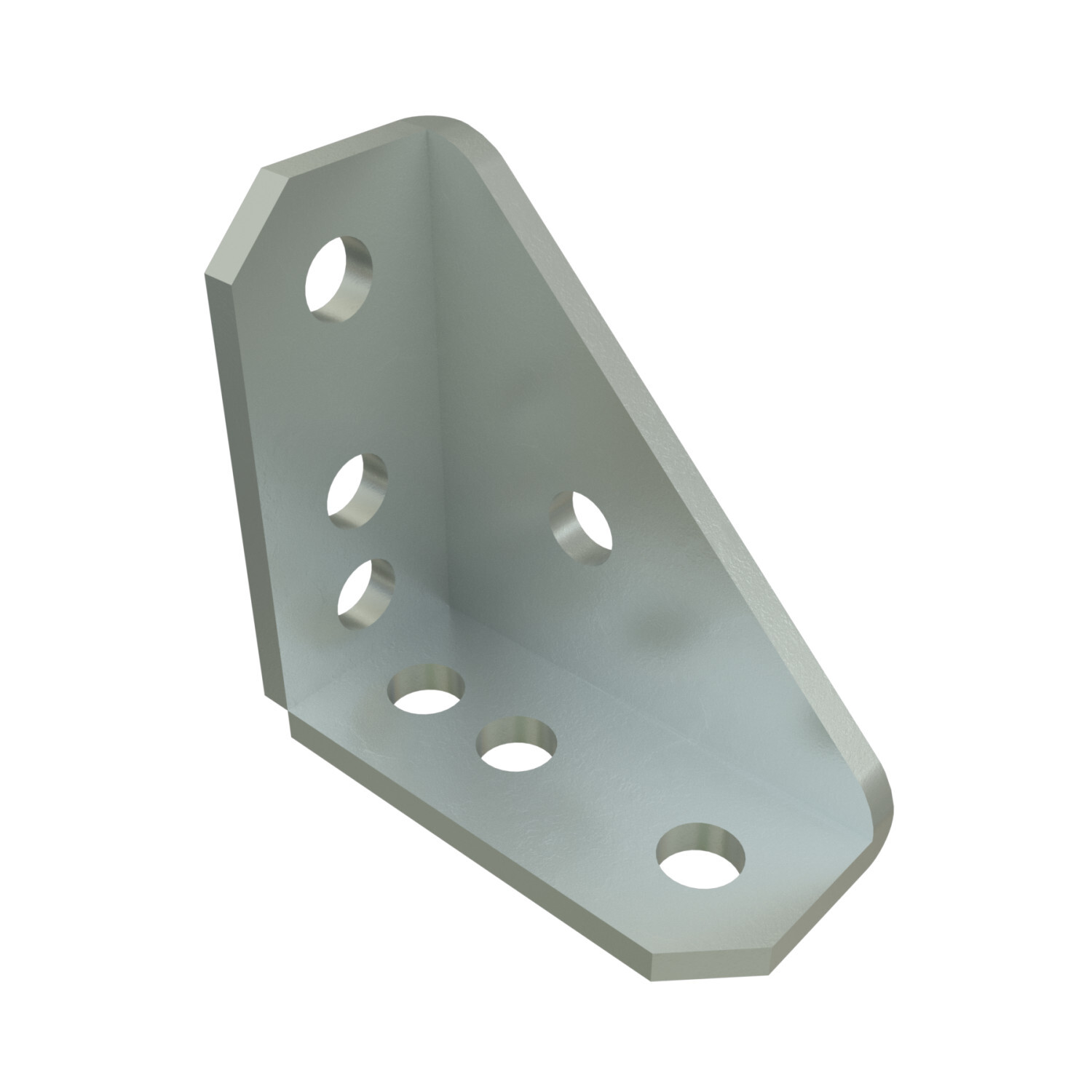 P2484W-HG 90 deg Gusseted Fitting With Welded Corner, 7 Holes, 1-5/8 in W x 1/4 in THK, HRPO Steel