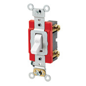 1221-LHW Illuminated-OFF Self-Grounding AC Quiet Toggle Switch, 120 V AC, 20 A, 1 hp Power Rating