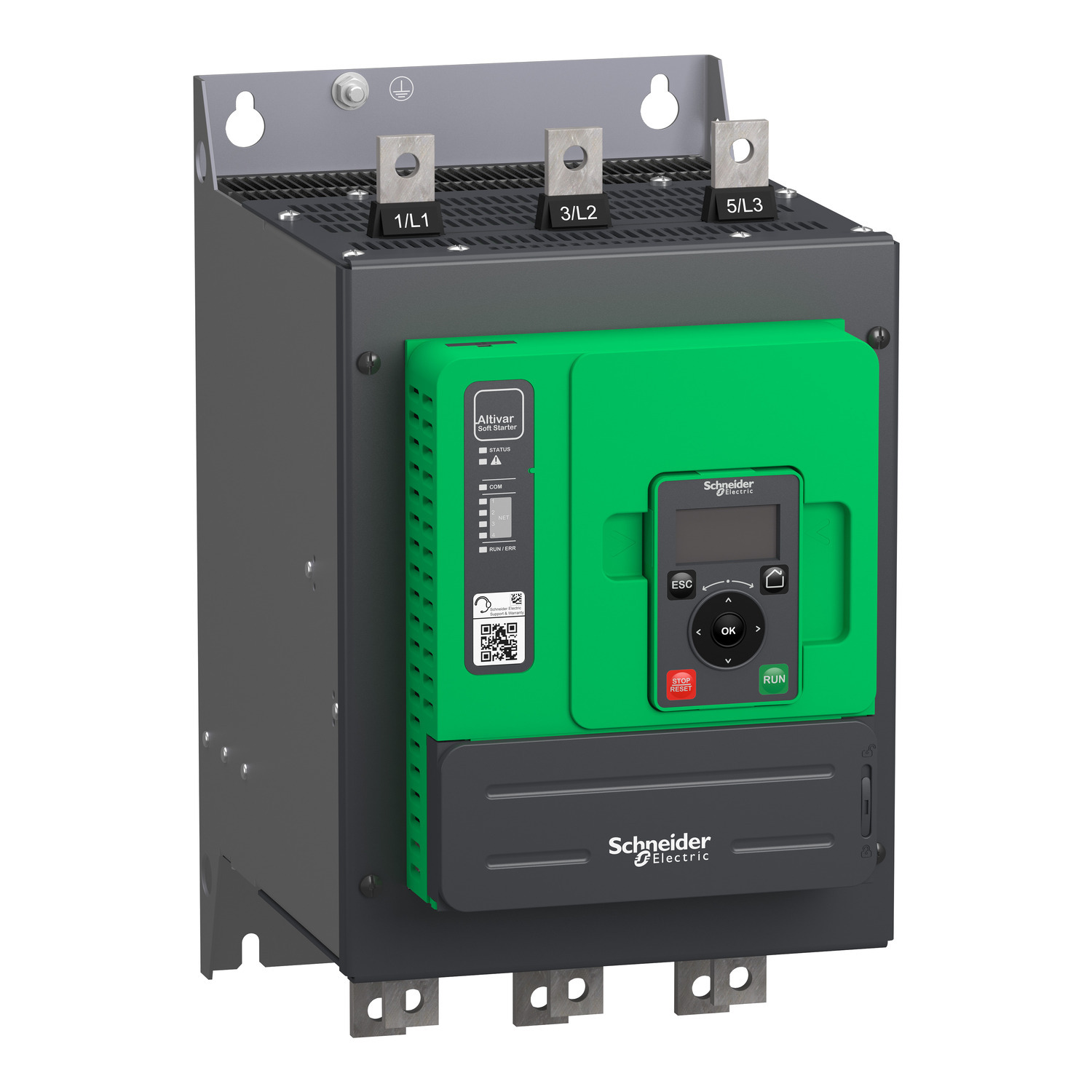 ATS480C14Y ATS480 External Bypass Soft Starter, 110 to 230 VAC V Coil, IP00 Enclosure