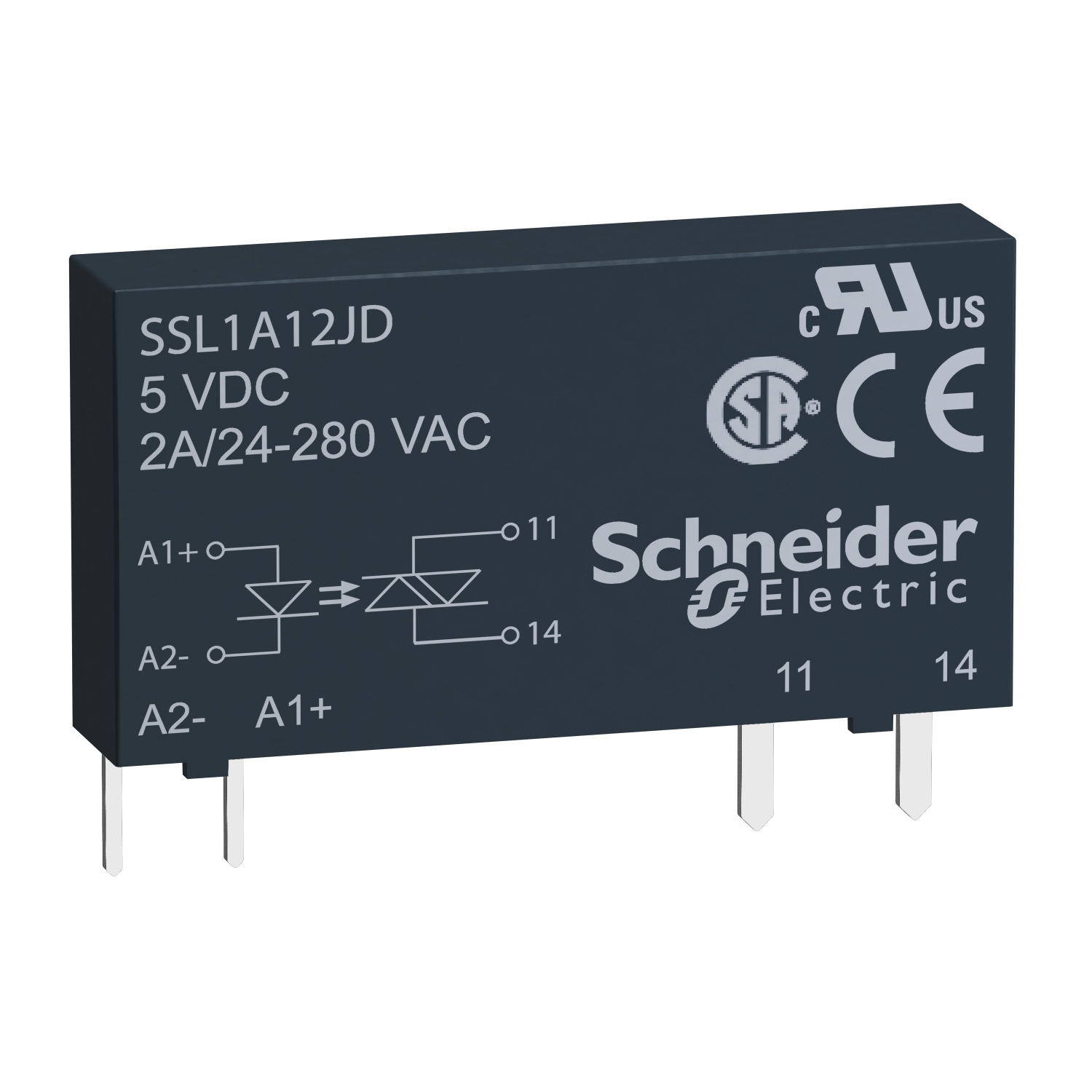 plug in relay, Harmony Solid State Relays, 2A, zero voltage switching, input 15 to 30V DC, output 24 to 280V AC