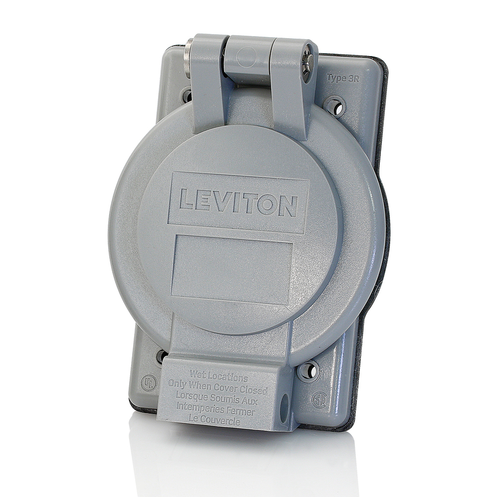 WP2-G Self-Closing Lid Weatherproof Cover, 2-1/4 in Dia, 4.66 in L, Glass Filled Thermoplastic