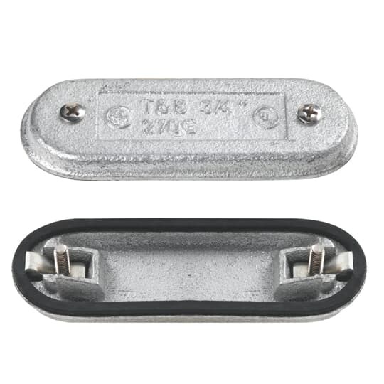 280F T&B Oval Conduit Body Cover, 3/4 in Hub, For Use With Form 8 EMT Conduits, Iron