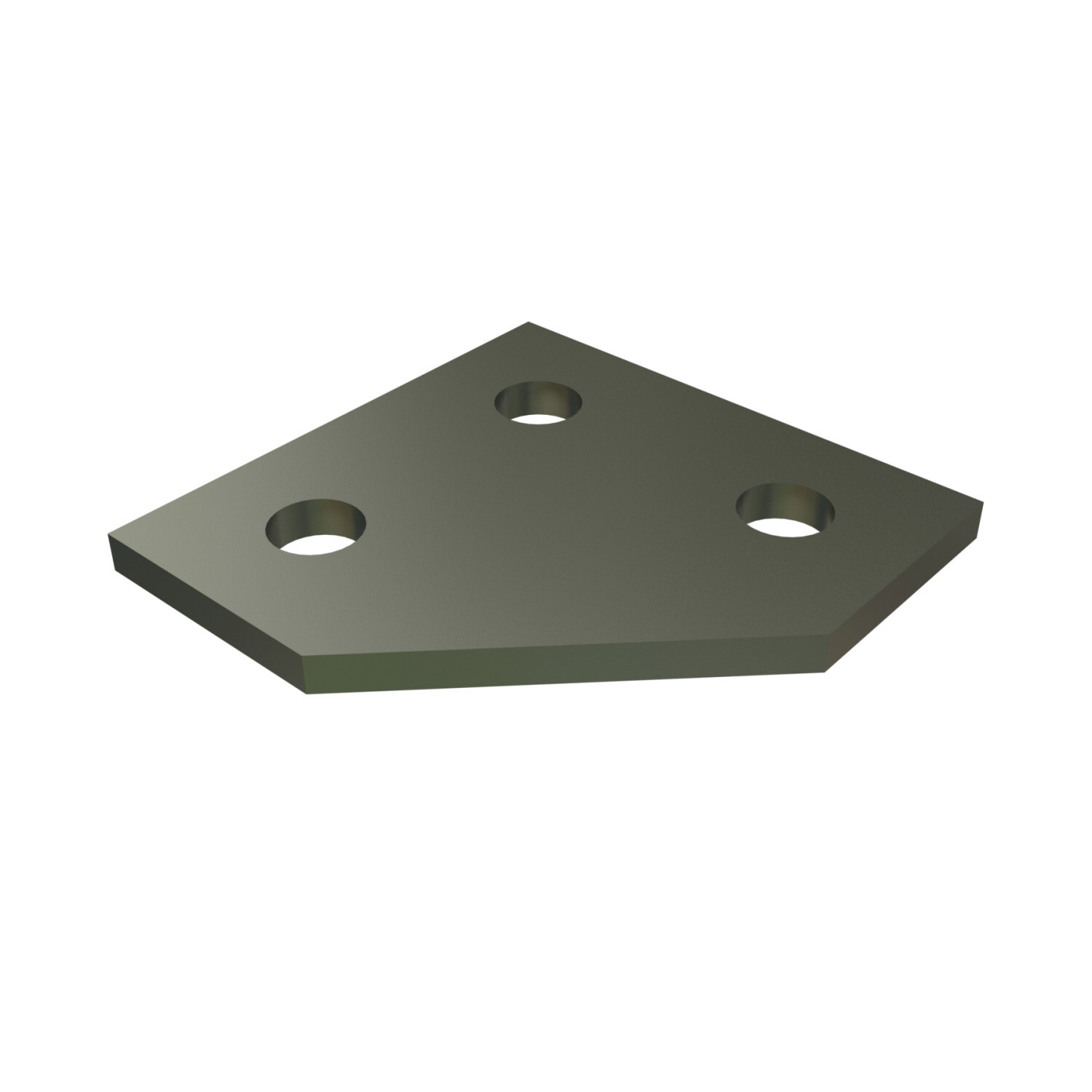 P1334-EG Channel Flat Plate Fitting, 3 Holes, 3-1/2 in L x 1-5/8 in W x 1/4 in THK, HRPO Steel