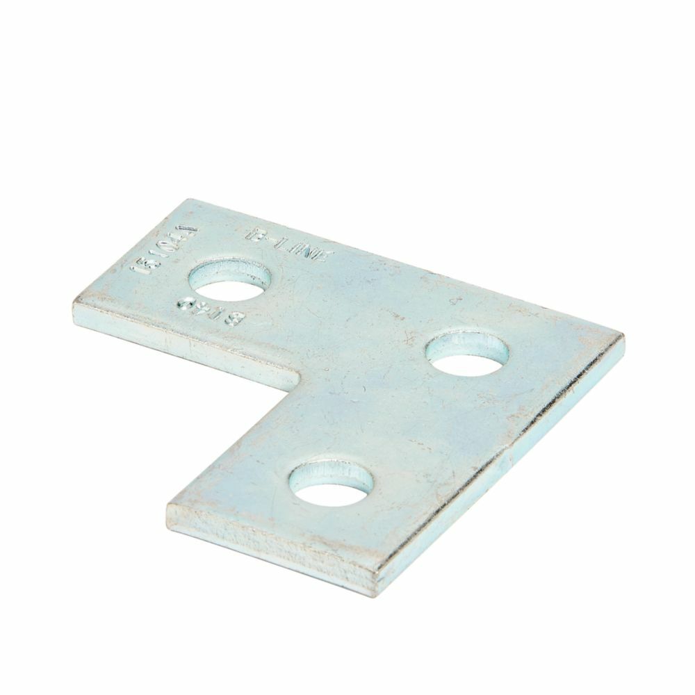 B140GRN Flat Corner Plate, 3 Holes, 3-1/2 in L x 3-1/2 in W x 1/4 in THK, Strip Steel