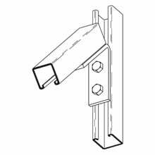 B369ZN Closed Angle, 4 Holes, 4-3/8 in L, 37.5 deg Bend, Steel